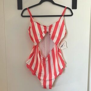 Striped Peak A Boo One Piece